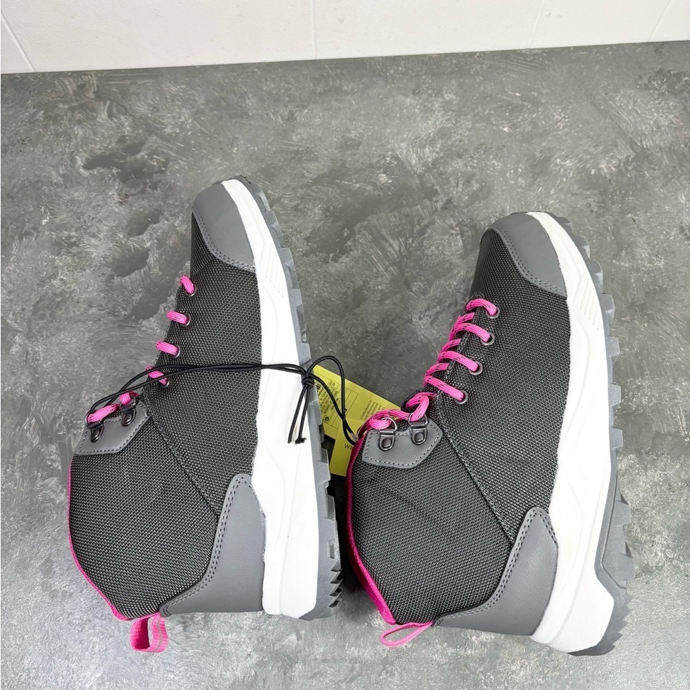 All In Motion Kids Dawson Lace-Up Winter Boots in a gray and pink size 5 new - Picture 8 of 8